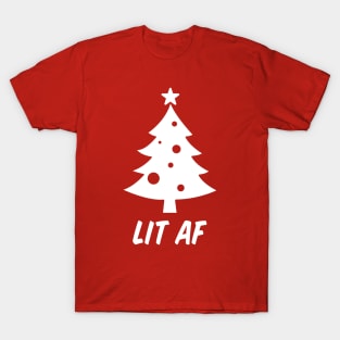 Lit AF Christmas Tree T-Shirt